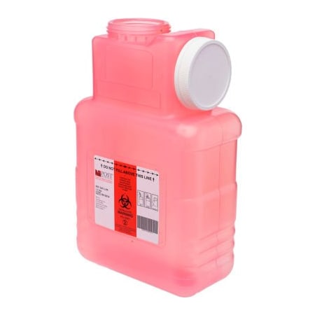 Post Medical 1.5 Gallon Leak-tight Sharps Container with Locking Screw Cap, Translucent Red, 22/CS 2201-LPR-22
